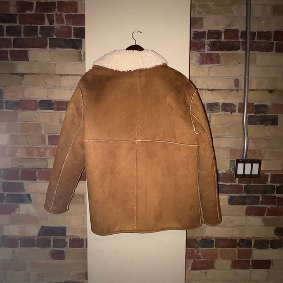 Wilfred Free Deanna Sherpa Jacket (Aritzia) Camel Faux Suede – Size M - Picture 5 of 6